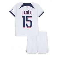 Otroški Nogometni dresi Paris Saint-Germain Danilo Pereira #15 Gostujoči 2023-24 Kratek Rokav (+ Kratke hlače)